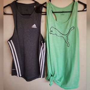 ‼️SOLD‼️ Adidas 3-Stripes Racer Back Tank Top & Puma Racer Back Tank Top Bundle